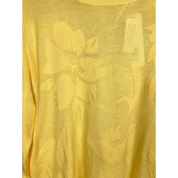 Soft Surroundings Floral Sweater Yellow Size 1X Open Knit Lightweight Soft NWT - Picture 5 of 10